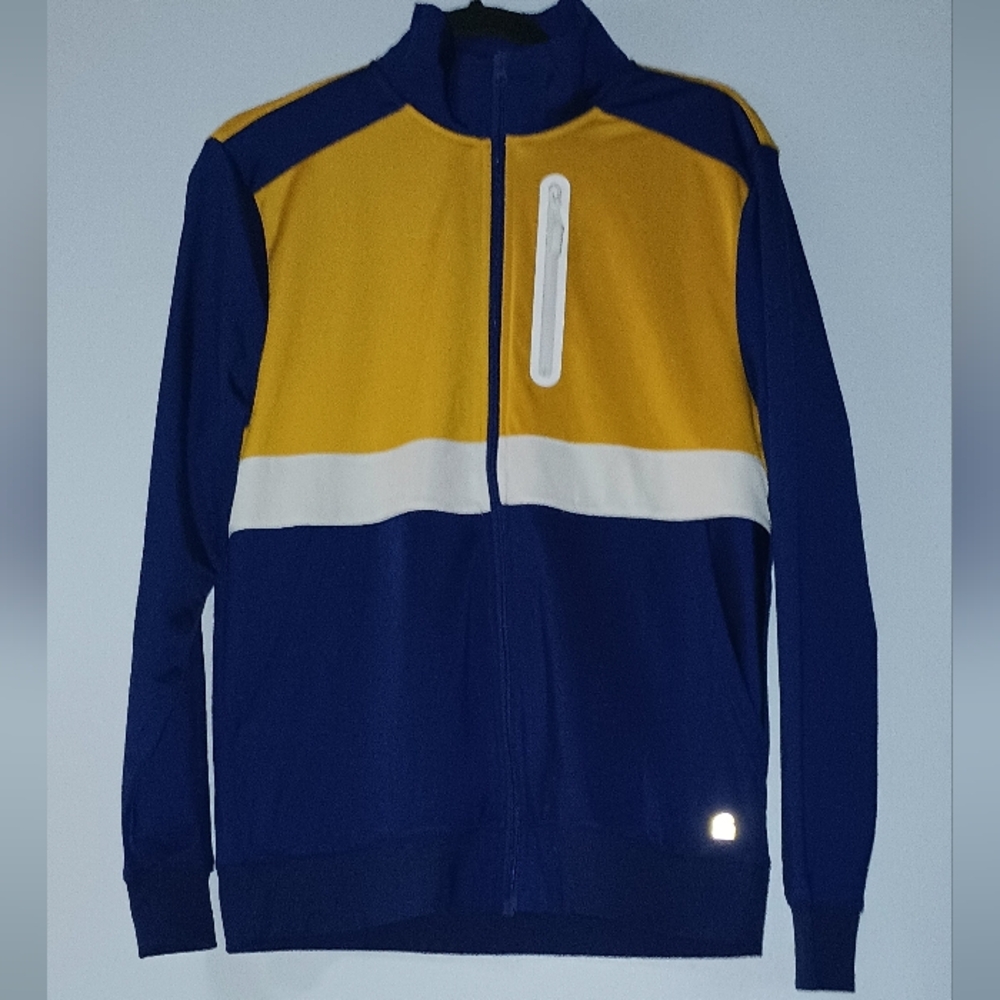 Men's Bonobos Fielder Blue and Gold Zip-Up Sweater‎ S